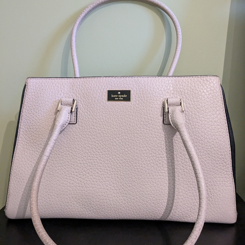 Kate Spade Light Gray Leather Tote Bag
